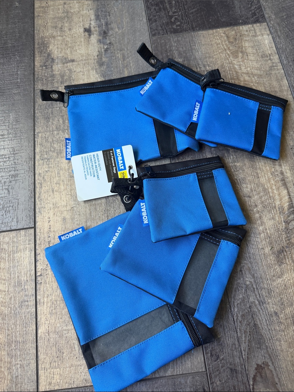 Kobalt Blue Mini Tool Pouches - Set of Small Utility Bags